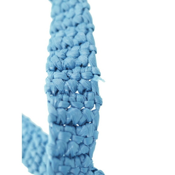 Prada Raffia Tote Bag Blue - Picture 5 of 9